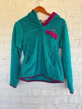 Patagonia Snap‑T Fleece Pullover – Teal/Magenta, Women’s S